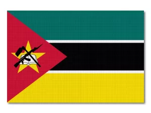 Mosambická vlajka tištěná