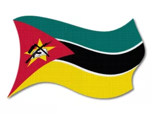Mosambická vlajka vlající