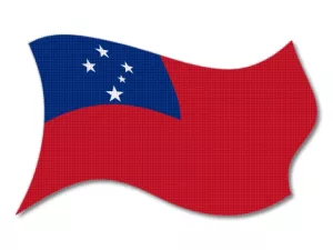 Vlajka Samoy vlající