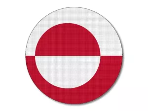 Grónská vlajka kulatá