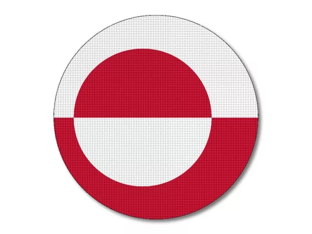 Grónská vlajka kulatá