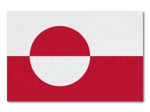 Grónská vlajka tištěná