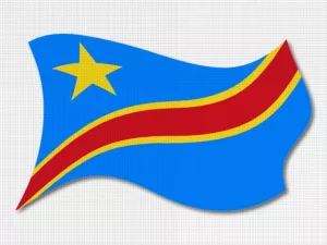 Konžská vlajka vlající
