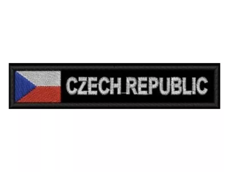 nášivka Czech republic s vlaječkou černá