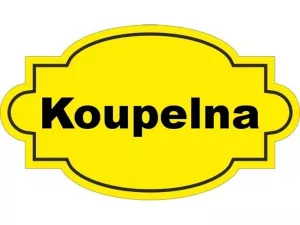  Dveřní štítek Koupelna žlutá
