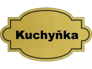  Dveřní štítek Kuchyňka zlatá