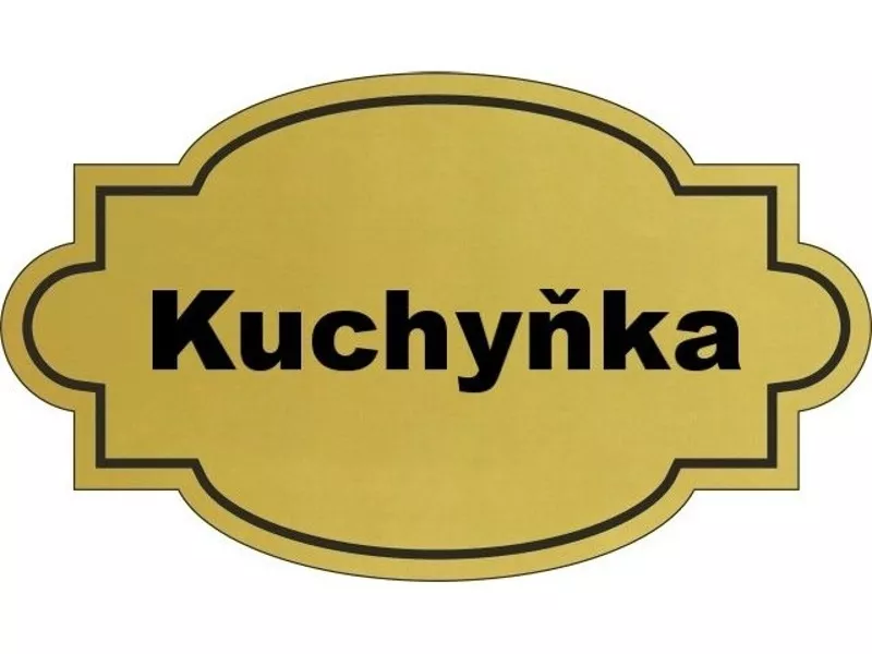  Dveřní štítek Kuchyňka zlatá