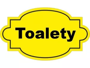  Dveřní štítek Toalety žlutý
