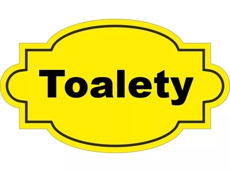  Dveřní štítek Toalety žlutý