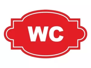  Dveřní štítek WC červený