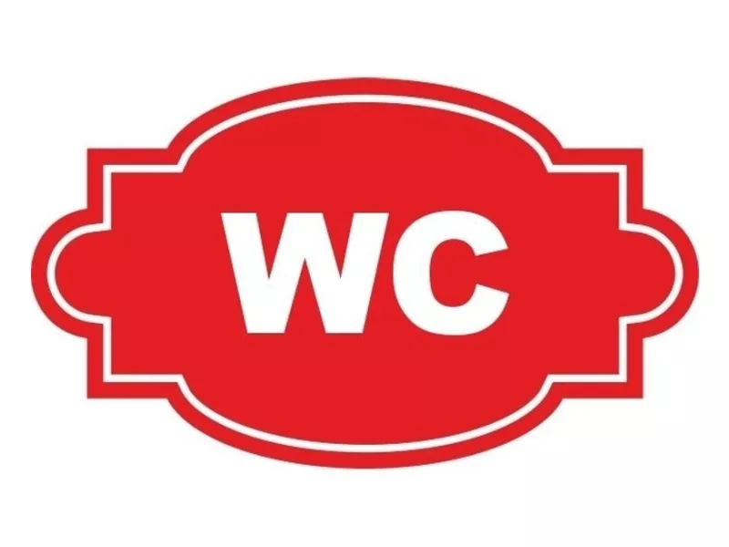  Dveřní štítek WC červený