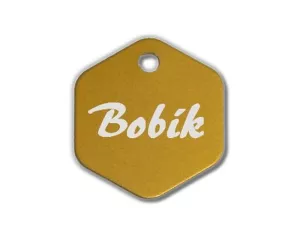 Psí známka Šestihran zlatá